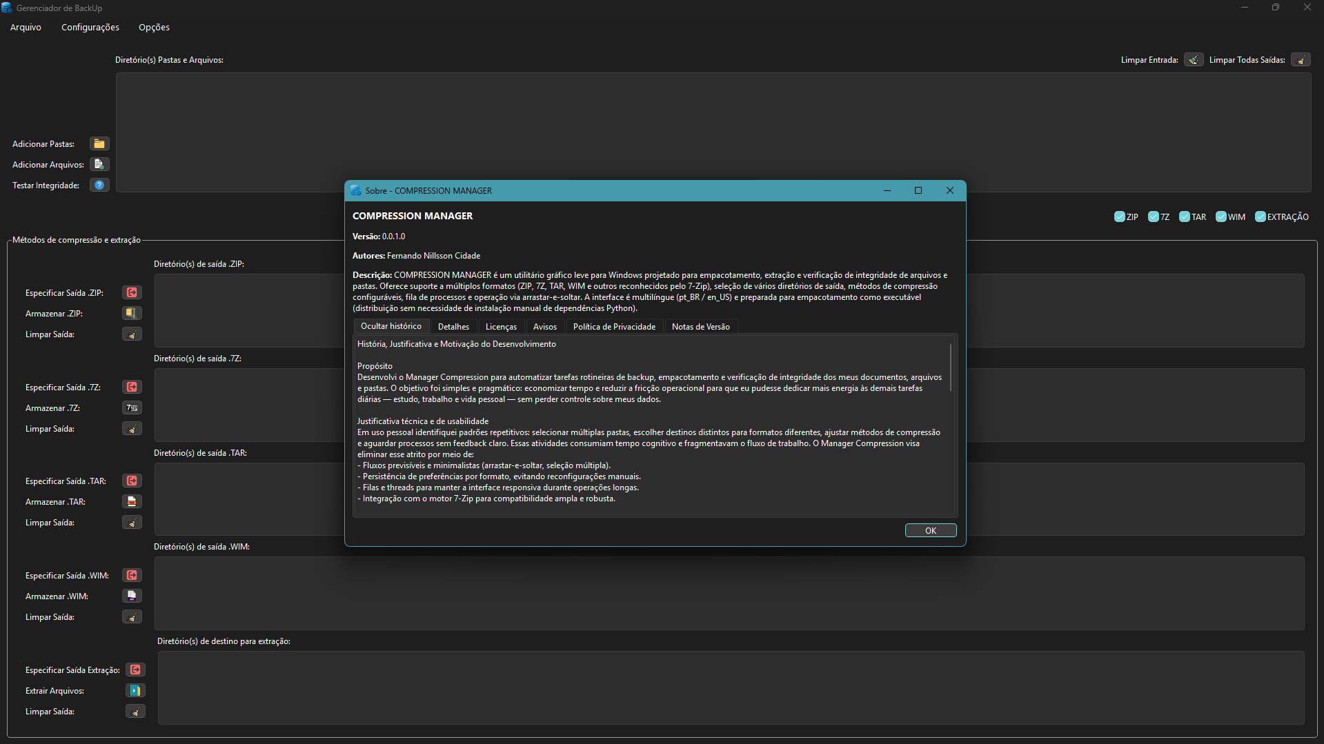 COMPRESSION MANAGER • Captura de Tela 6 - COMPRESSION MANAGER